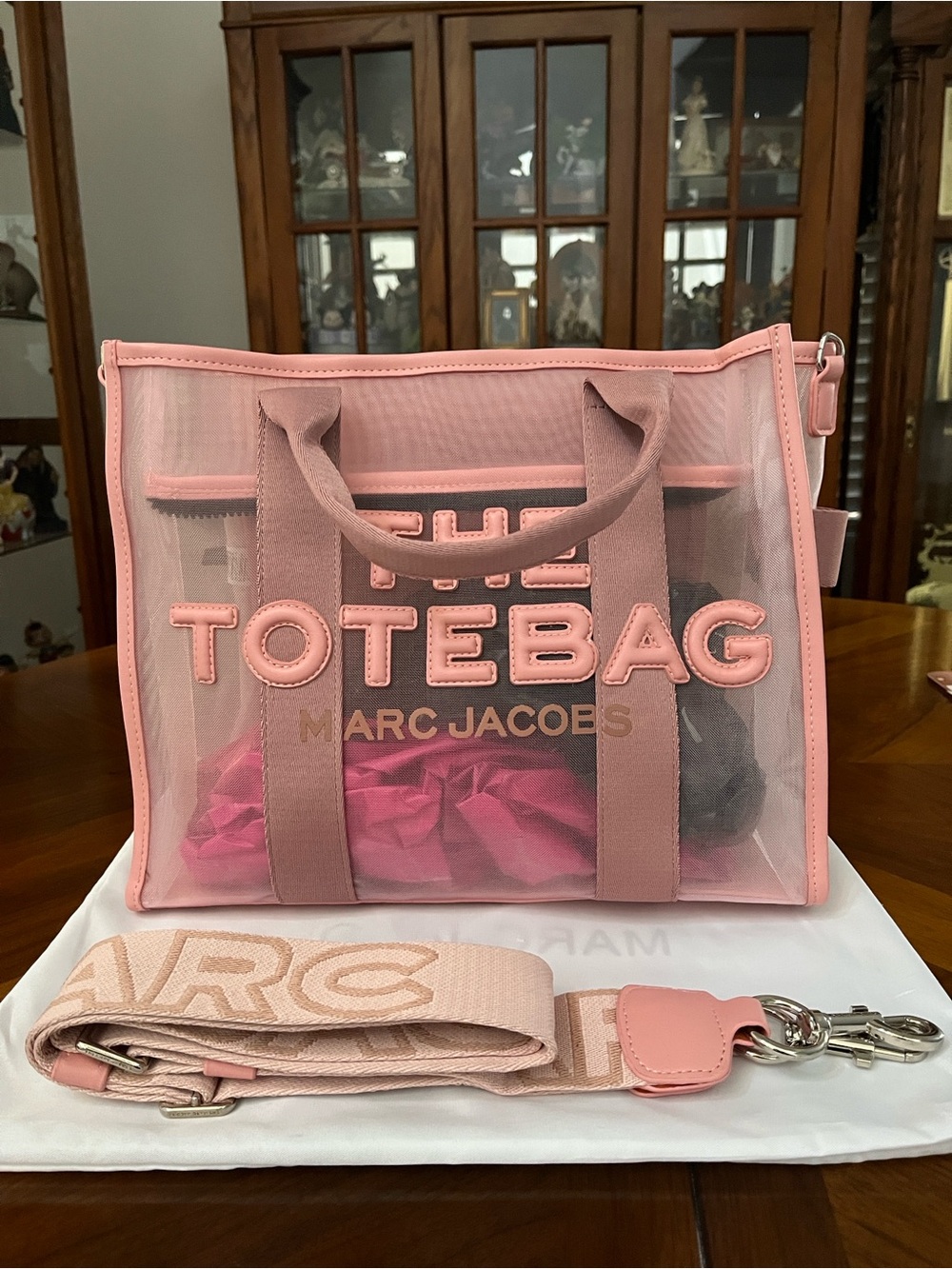 Pretty Pink Bold Logo Mesh Tote Bag!